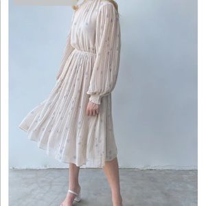 Oak + Fort floral midi dress XS NWT
